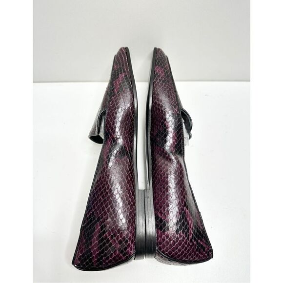 Marion Parke Shoes Womens Size 6.5US Python Snakeskin Loafers Purple Black - Picture 7 of 12